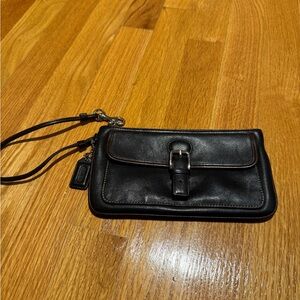 Coach Black Leather Wristlet